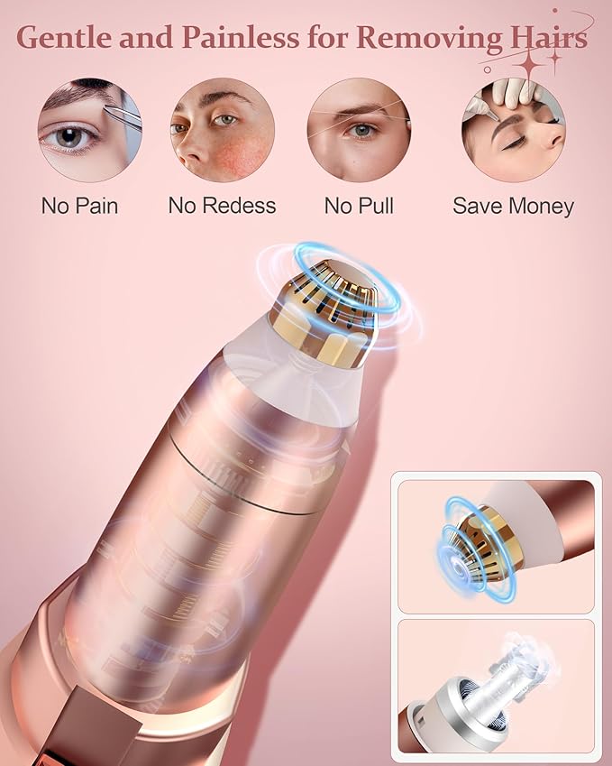 Eyebrow Trimmer for Women Rechargeable: Women Eyebrow Hair Remover with LED Light,Safe Painless Eyebrow Epilator Pen,Lady Eyebrow Shaper Electric Eyebrow Shaver Razor