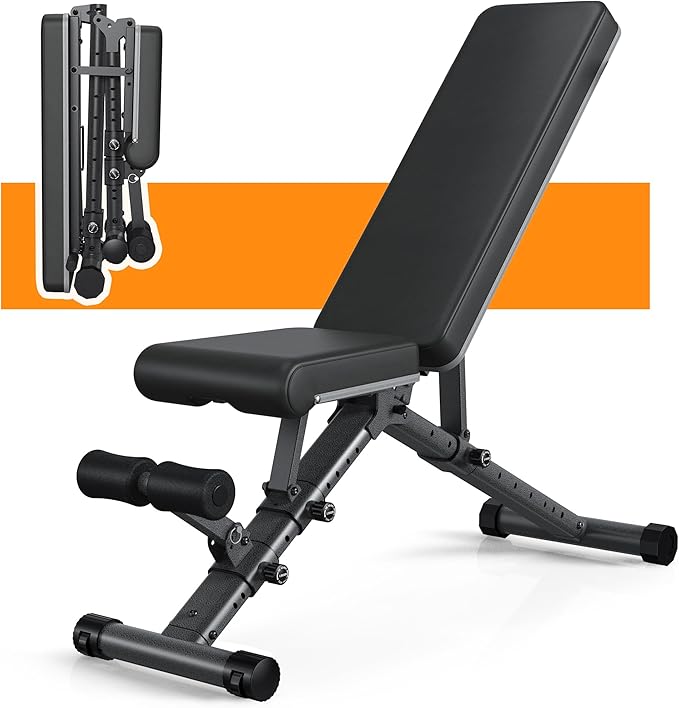 Foldable Weight Bench - Adjustable Bench for Full 2024 Version