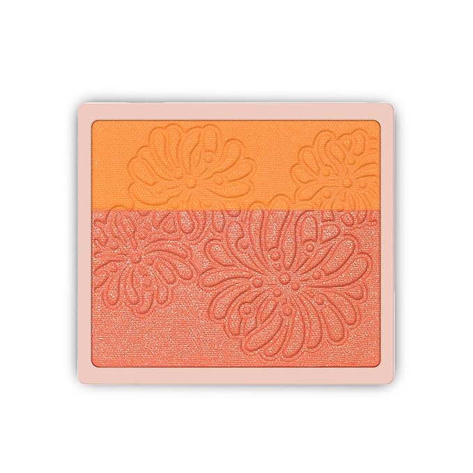 Paul & Joe Pressed Blush Palette Refill Only, Case Sold Separately, Oil-Absorbing Blush Powder, Bi-Color Face Blushes with Fitting Veil Powder, Yellow and Light Orange, 10 Tropical Mimosa, 0.17 oz