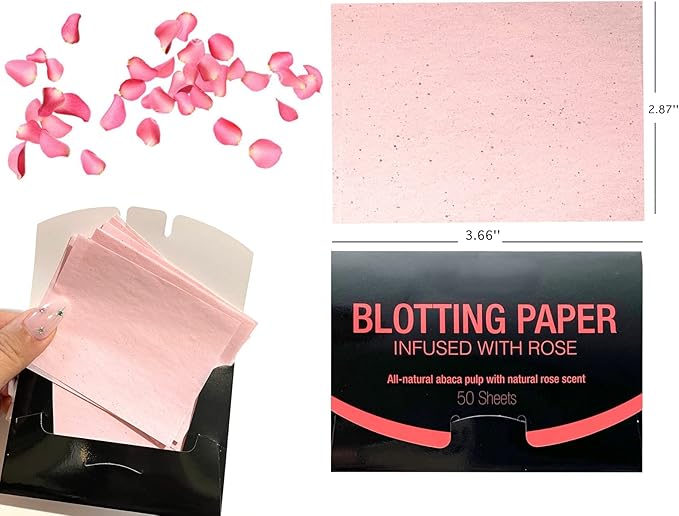 2 Pks ROSE INFUSED Natural Abaca Blotting Paper