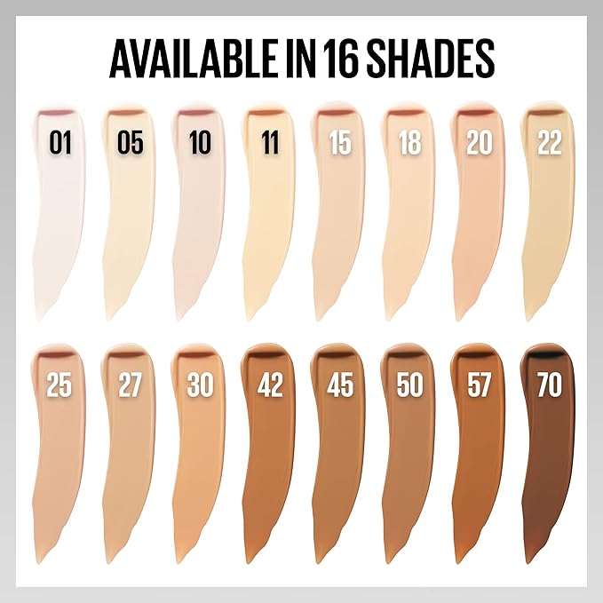 Maybelline Super Stay Liquid Concealer Makeup, Full Coverage Concealer, Up to 30 Hour Wear, Transfer Resistant, Natural Matte Finish, Oil-free, Available in 16 Shades, 25, 1 Count