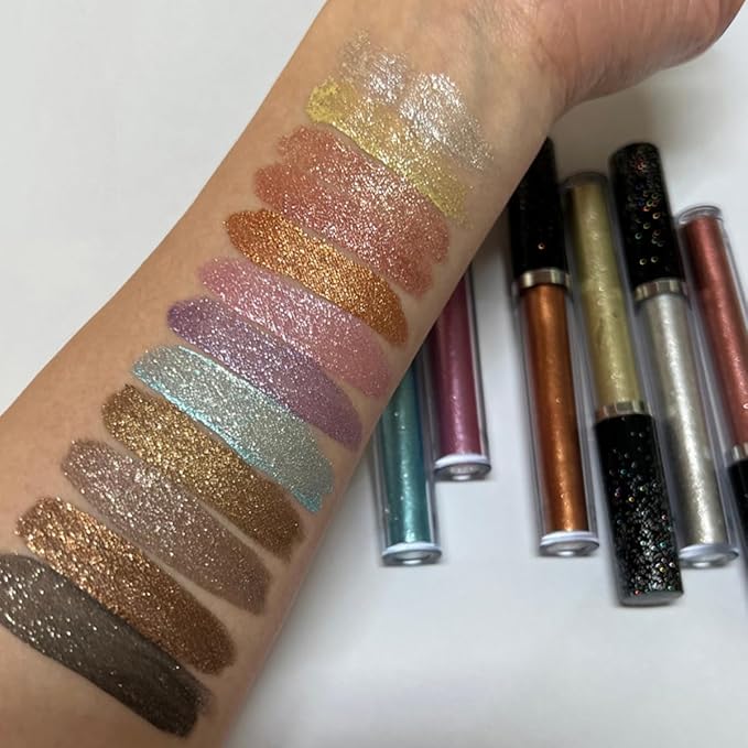 Glitter Eyeshadow liquid Pigments Metals Gloss Sparkling Smokey Eye Looks Shimmer Silver (silver)