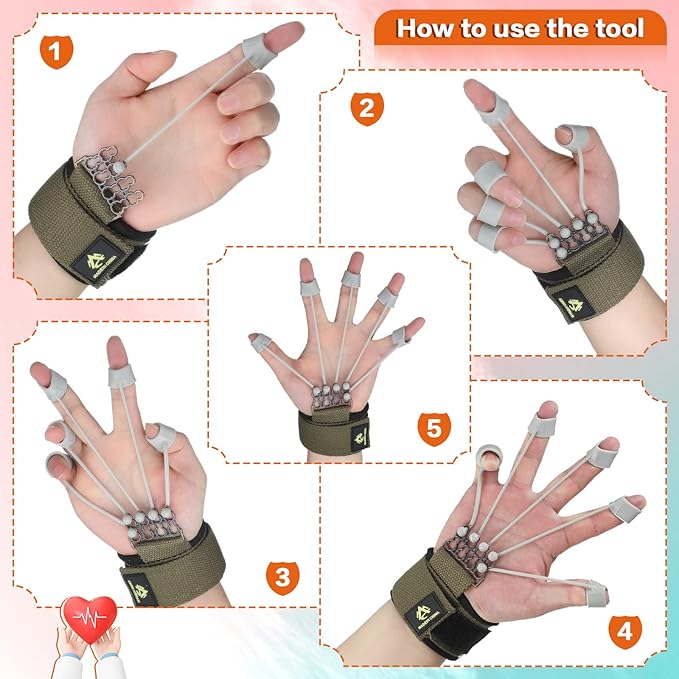 Finger Exerciser Finger Stretcher Finger Resistance Band Guitar 20 LB)