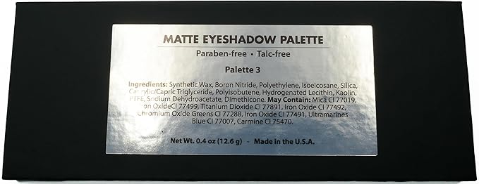 Matte Off White, Light Brown, Medium Brown & Black Vegan Eyeshadow Mini Palette; Talc, Paraben & Cruelty Free