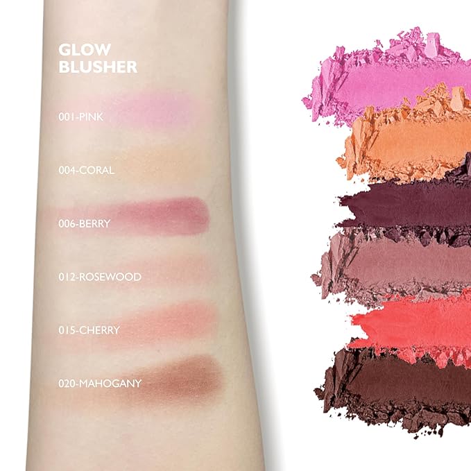 KYDA Powder Blush, Radiant Glow Face Blusher, Blendable Texture, Cherry