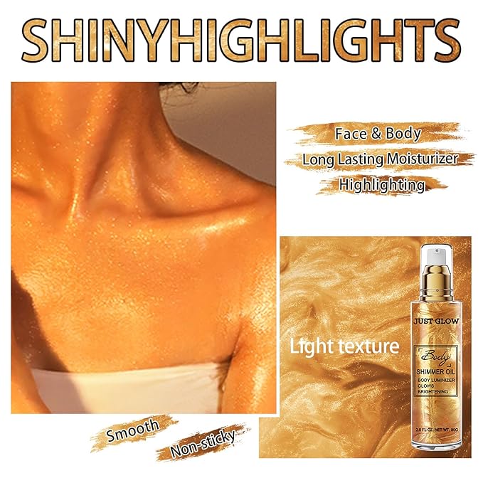 Shimmer Body Oil, Face and Body Liquid Luminizer