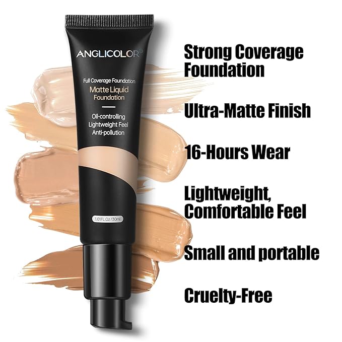 Matte Oil Control Concealer Foundation 2PCS, Flawless Soft 105, ) 60ml