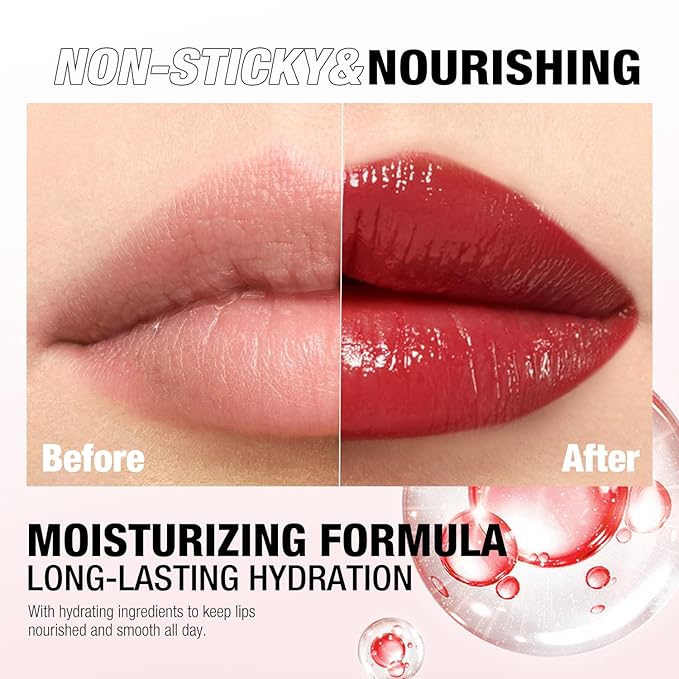 Jolilab 6 Colors Cream Texture Lip Gloss Set - Highly Pigmented, Long - Lasting, Moisturizing Makeup for Women（SetB 6Color）