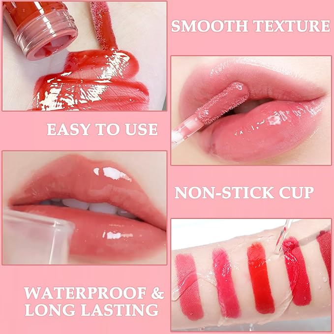 6 Colors Peach Lip Tint Stain Set, Matte Lip