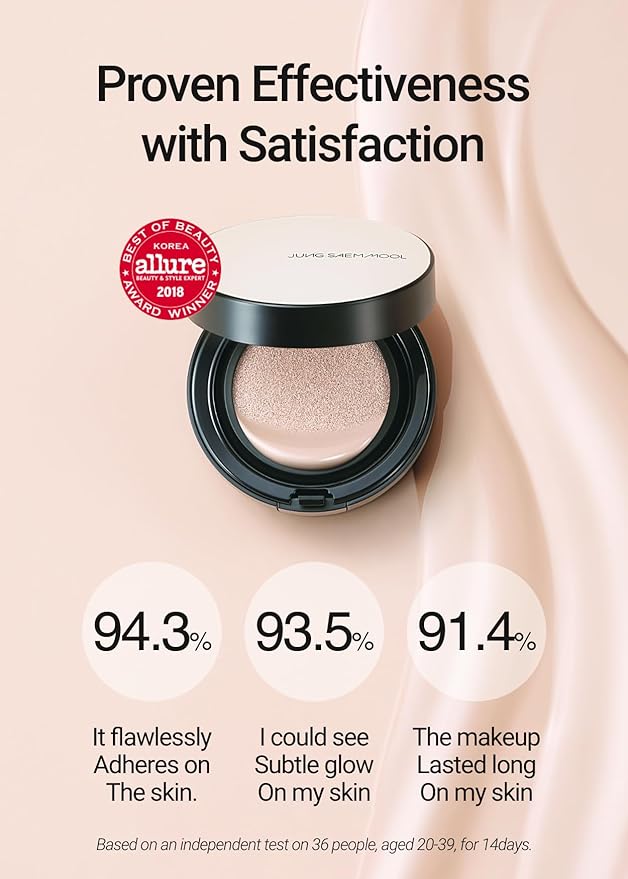 [JUNGSAEMMOOL OFFICIAL] Essential Skin Nuder Cushion (Pink Light) Cream Foundation