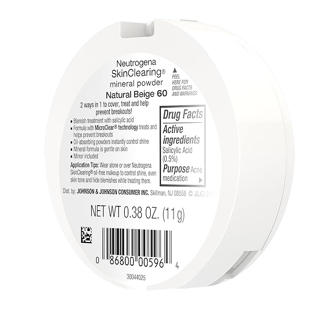 Neutrogena SkinClearing Mineral Acne-Concealing Pressed Powder Compact, Shine-Free 38 oz