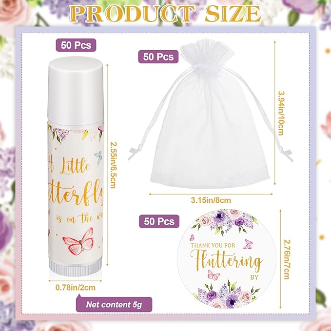 Fumete 50 Pack Butterfly Baby Shower Classroom