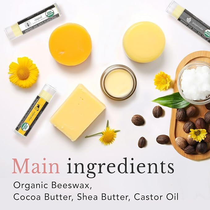 Natural Lip Balm Chapstick Pack -