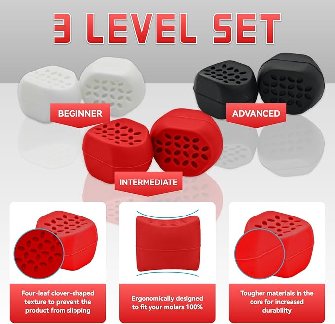 6Pcs Jaw Exerciser 3 Resistance