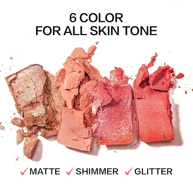 Face Blush, Powder Blush Makeup, Longlasting Highly Pigmented 01 APRICOT