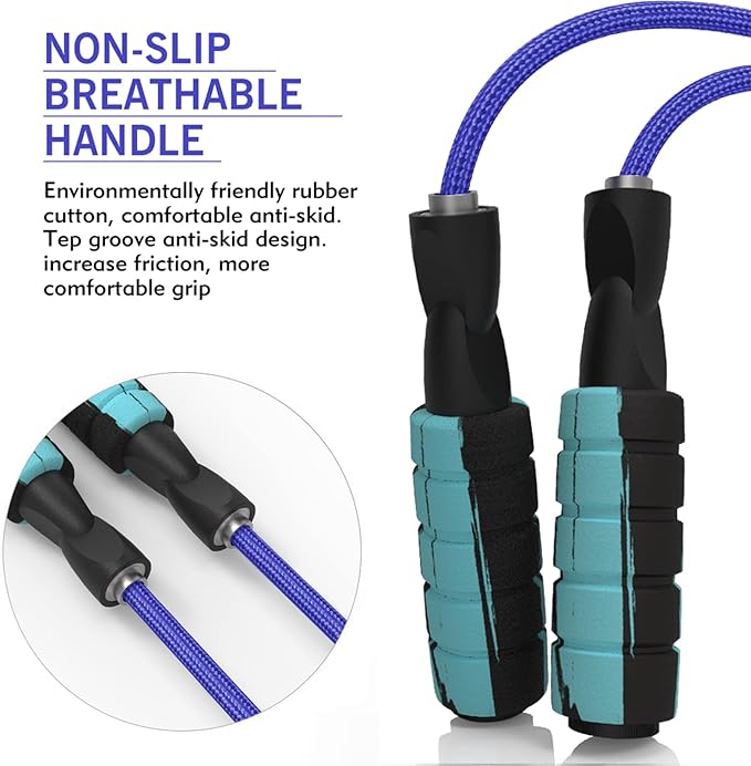 FITMYFAVO Jump Rope Cotton Adjustable Skipping Weighted jumprope