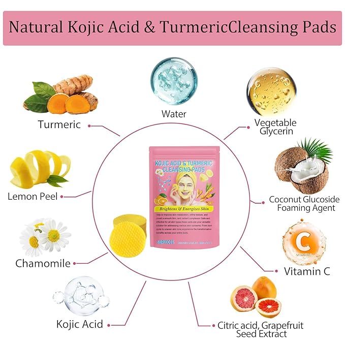 Turmeric kojic acid cleansing pads,