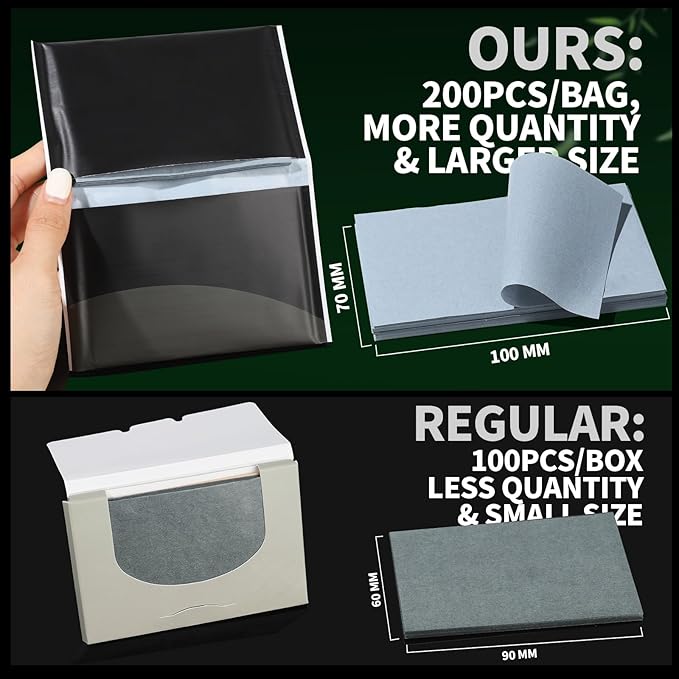 1200PCS Blotting Paper for Oily Skin, Natural Bamboo Face, Makeup
