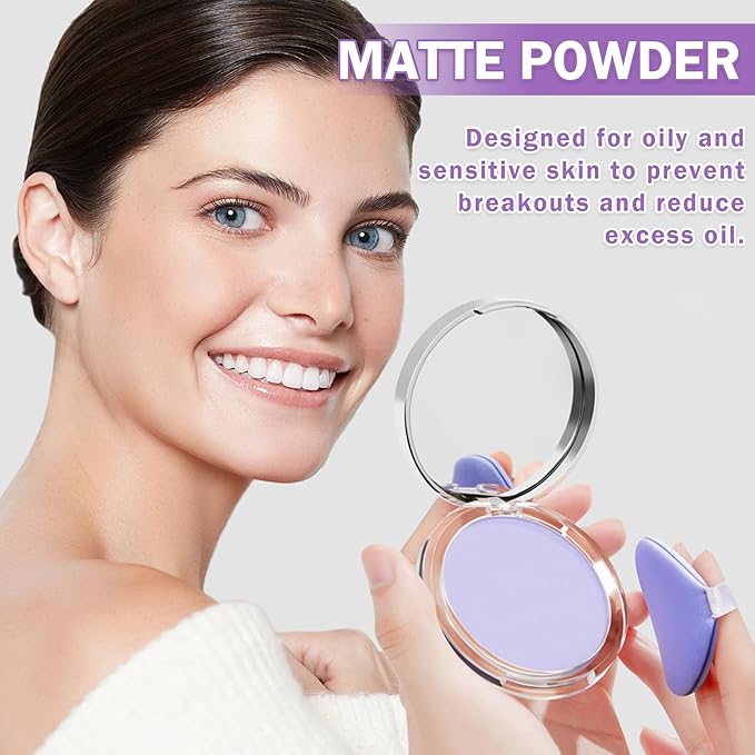 AIUEO Lavender Matte Setting Powder Sunscreen Powder Oil De Maquillaje