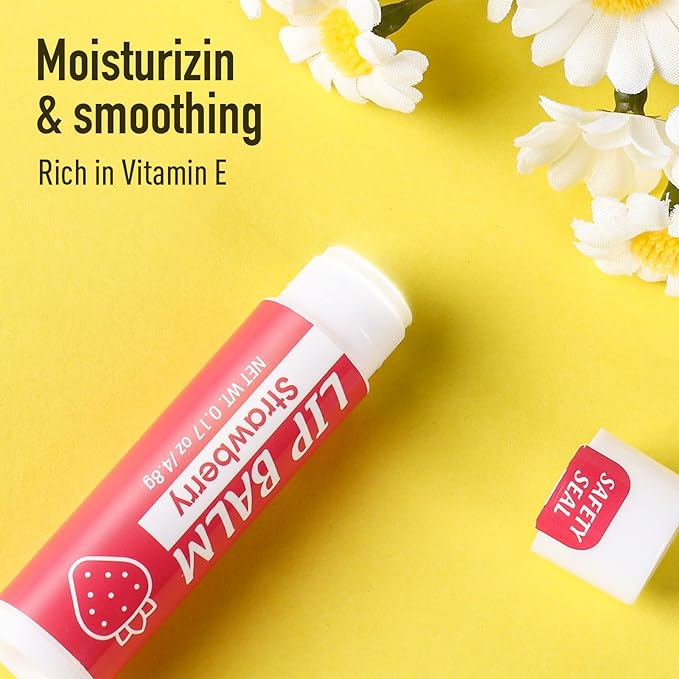 16 Pack Lip Balm, Natural Lip Flavors