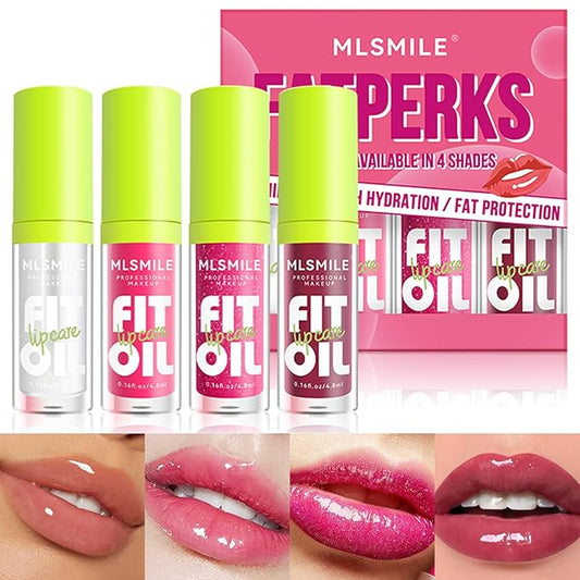 4 Colors Lip Oil Lip Glaze, Big Brush Lip