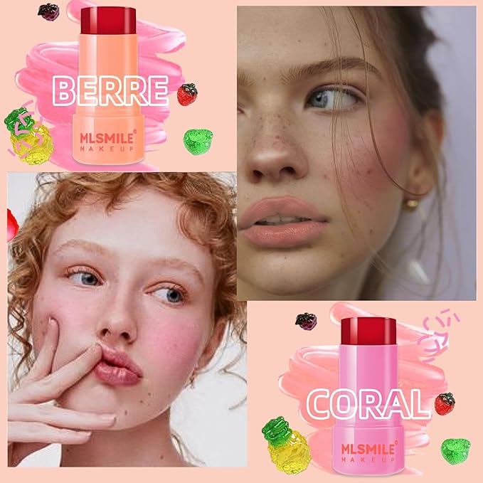 2PCS Cooling Water Jelly Tint Blush Stick Lips Cooling