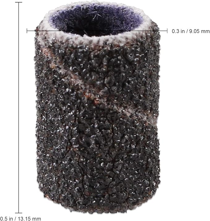 PANA 100 Pieces Nail Sanding Bands Professional Nail Manicure Great Fit for Nail Drill Bits for Acrylic Nails (80 Grit, Black)