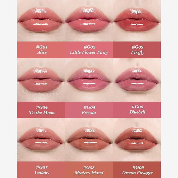 Flower Knows Midsummer Fairytales Lip Gloss-Glowy Moisturizing Coating Lip Lacquer-Hydrating Tinted Lip Oil for Girls&Women-Vegan & Cruelty Free-0.17Fl Oz(G02 Little Flower Fairy)