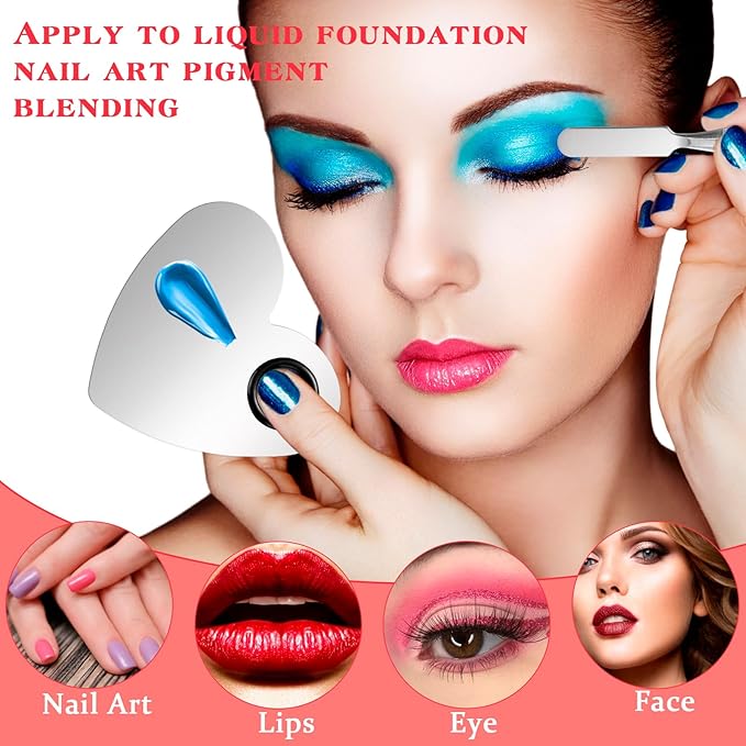 2 Pcs Stainless Makeup Mixing Palette,Tool for Mixing