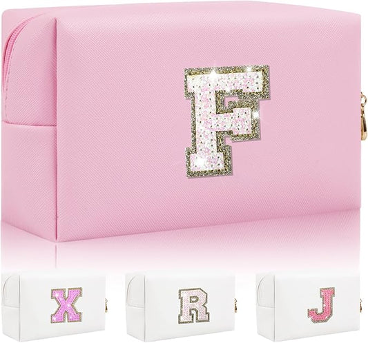 Personalized initial letter makeup bag,
