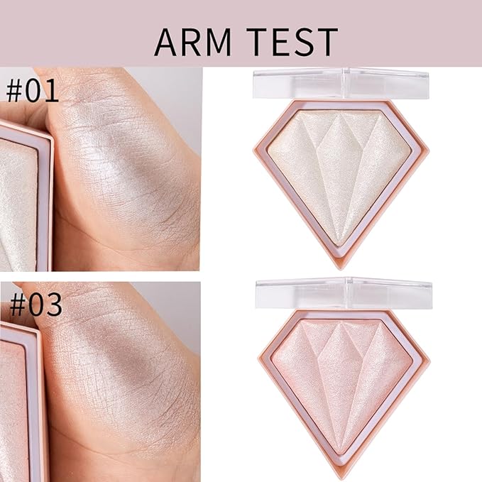 MEICOLY Baked Highlighter Powder Palette,Natural Face Highlighter Shimmer