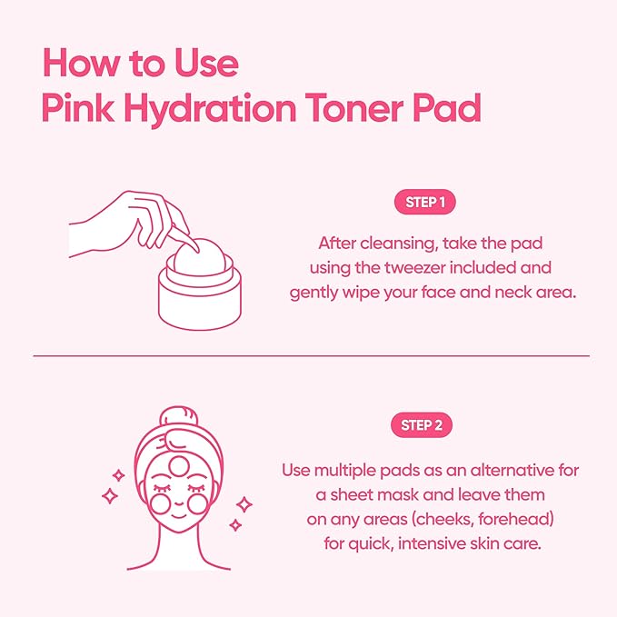 BANILA CO Clean it Zero Pink Hydration Toner Pad | Vegan Korean 3-Layered Pads | Hyaluronic Acids and Vitamin Complex to Moisturize and Soothe Skin | Hypoallergenic, Alcohol Free (70 Pads)