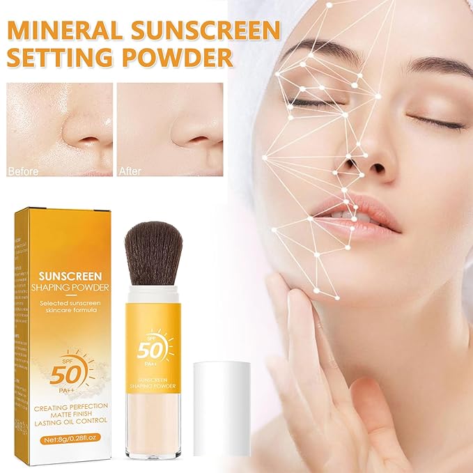 Mineral Sunscreen Setting Powder, Mineral Brush Powder, SPF All Skin