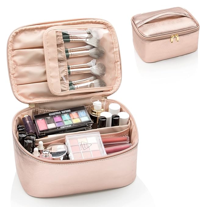 Ocheal rose gold makeup bag,travel