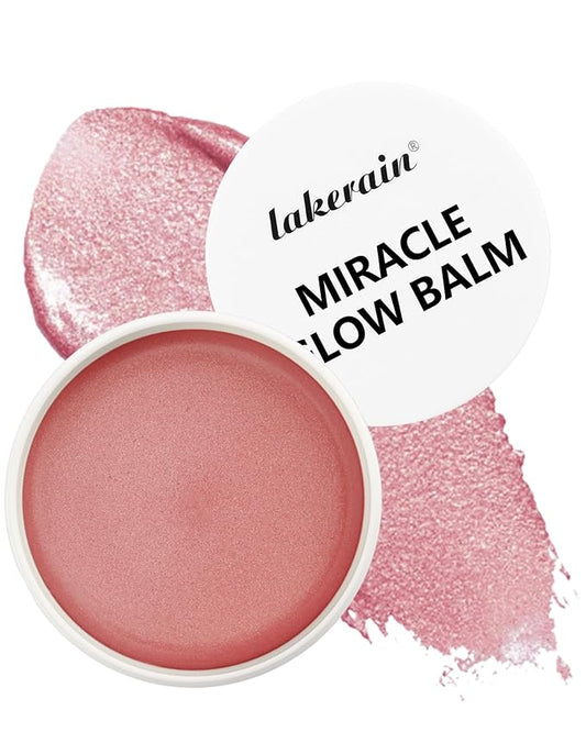 Multi Glow Balm,Miracle Glow Balm Tinted Face Creamy Blush for Women Cheek Lip Eye,Hydrating Lightweight & Blendable Color,Shimmer Blusher Facial Makeup, Mother's Day Gift for Women-04 Pink Camellia