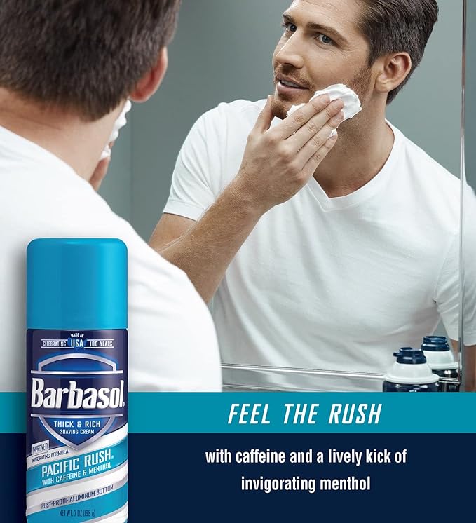 Barbasol Shave Cream 7 Ounce (Pacific Rush, Pack of 3)
