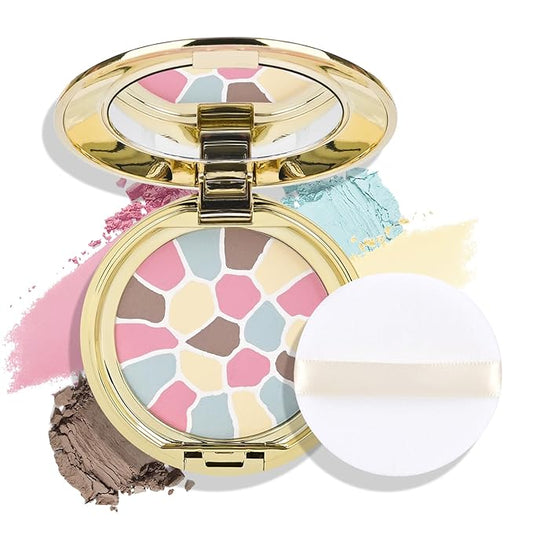 KYDA Color Correcting Pearl Setting Powder, Correct Brightening Pressed Powder