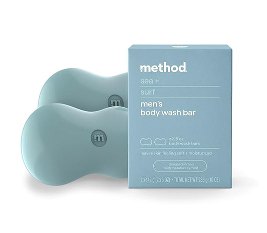 Method Bar Soap, Sea + Surf, Plastic Free, 2 bars, 5oz each