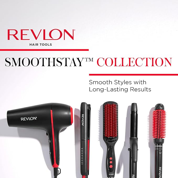 REVLON SmoothStay Coconut Oil Infused Hair Straightener - Flat Iron Hair Straightener for Sleek Straight Hairstyles, Enhanced Shine and Moisture (1 in)