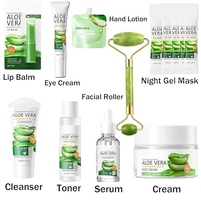 13Pcs Skin Care Products Set, Aloe Hydrating