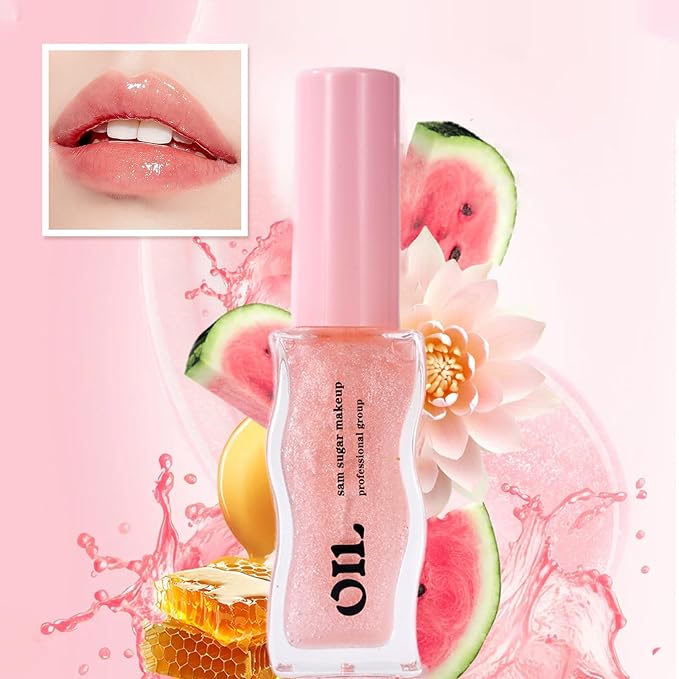 Lip Oil, Moisturizing Lip Glow Oil, Transparent Tinted Moisturizing