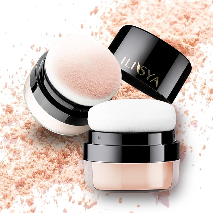 Setting Powder Lightweight Loose Powder Finishing Powder Long-Lasting Apricot/Translucent)-2 Boxes