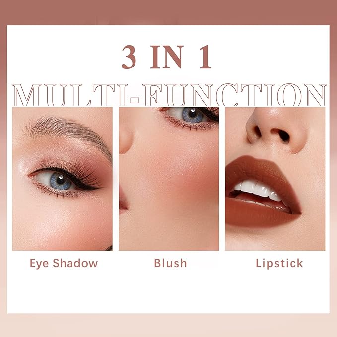 Cream Blush Stick for Cheeks Makeup, Waterproof Face Rose Red