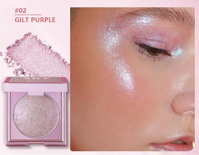 MAEPEOR Face Highlighter Palette 8 Colors Smooth Shimmer (ilt Purple) 02 G