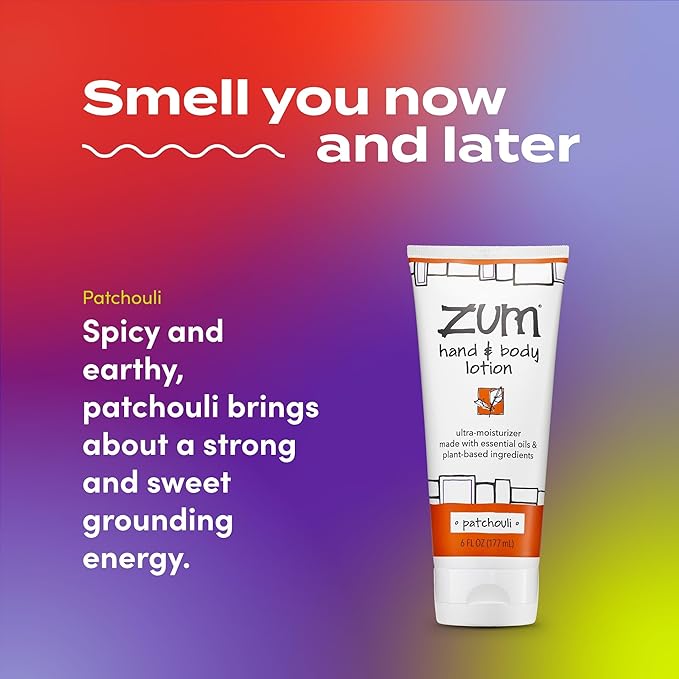 Zum Indigo Wild Hand & Body Lotion - Natural Hand Lotion for Dry Hands - Body Lotion for Women & Men - Body Moisturizers Include Shea Butter, Jojoba Oil & More - Patchouli Scent - 6 fl oz (2 Pack)