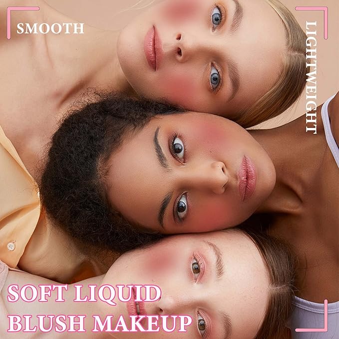 Matte Soft Liquid Blush,Waterproof Long Lasting Moisturizing Velvet Blushes Makeup（#04）