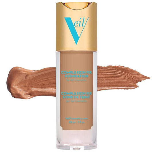 Veil Cosmetics Complexion Fix Liquid Foundation – Buildable Medium Gold) 3G