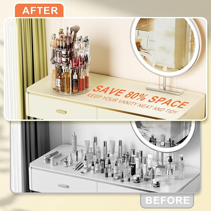 Rotating makeup organizer, 360 spinning