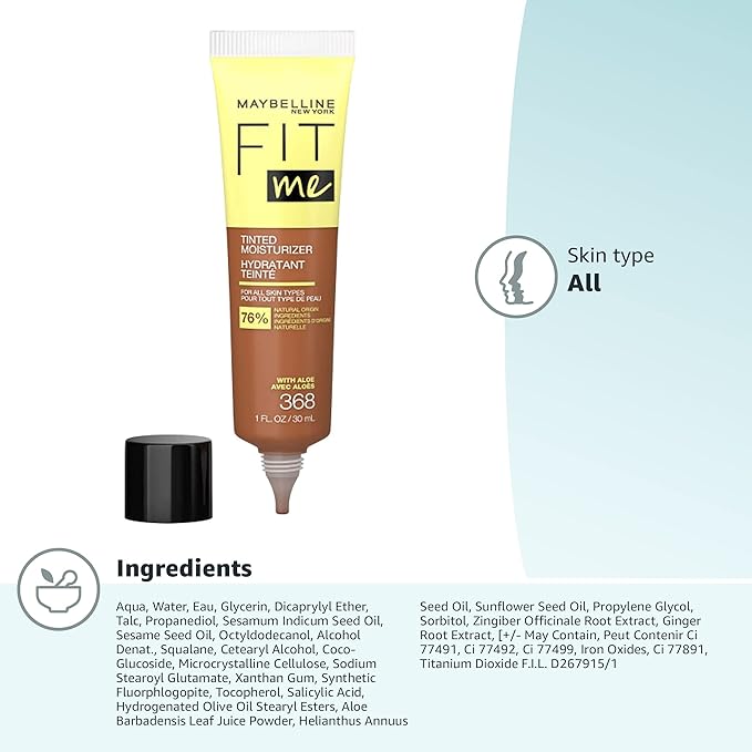 Maybelline Fit Me Tinted Moisturizer, Natural Coverage, Face 1 Count
