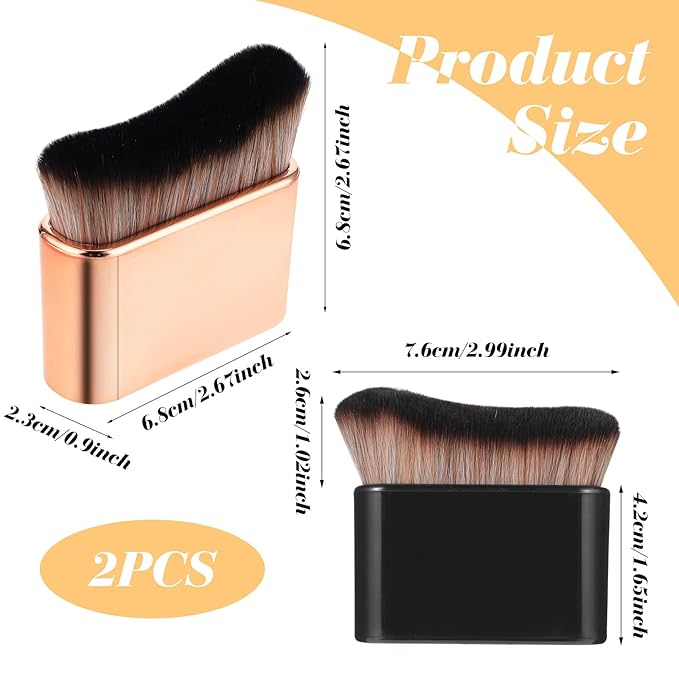 2 Pcs Self Tanning Brush Sunless Body Tanner Brushes Fake Tan Leg Makeup Foundation Brush Fine Cosmetic Application Tool for Blending Tanning Mousse Kabuki Face Spray